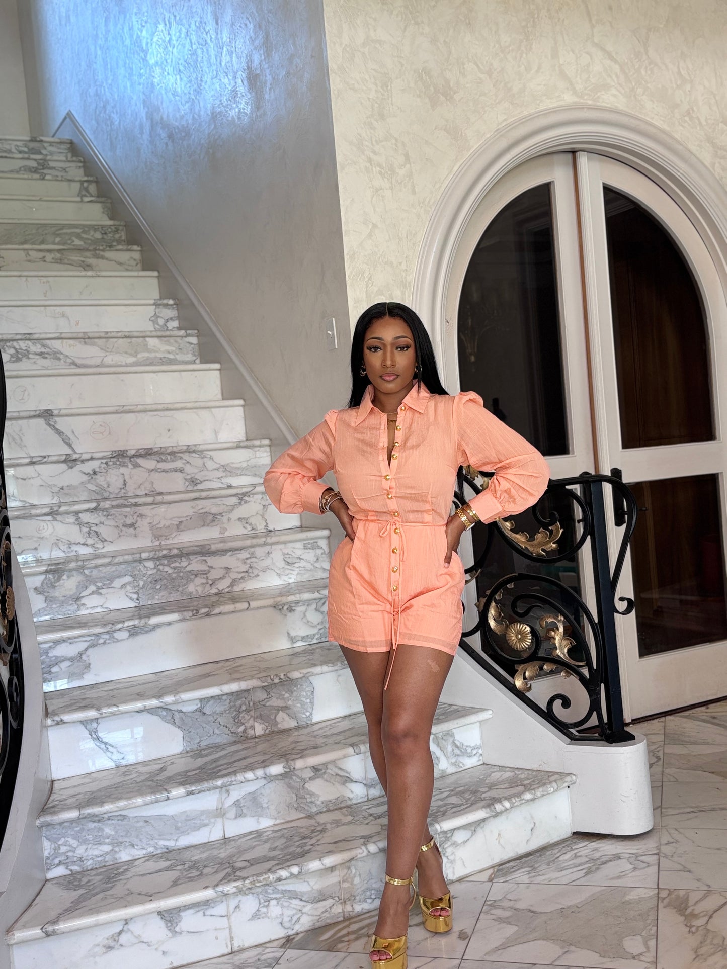 Peach Bellini Romper